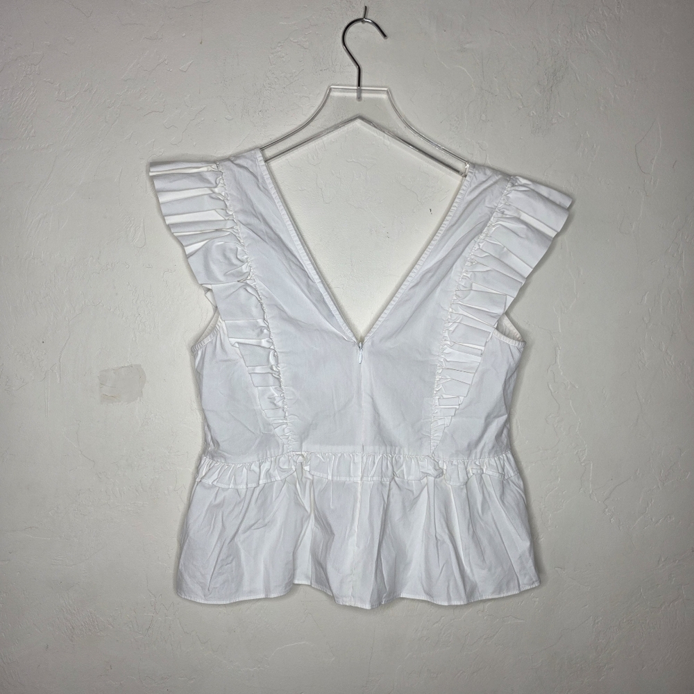 Express Lace Trim V‎ Neck Peplum Tank Top Medium